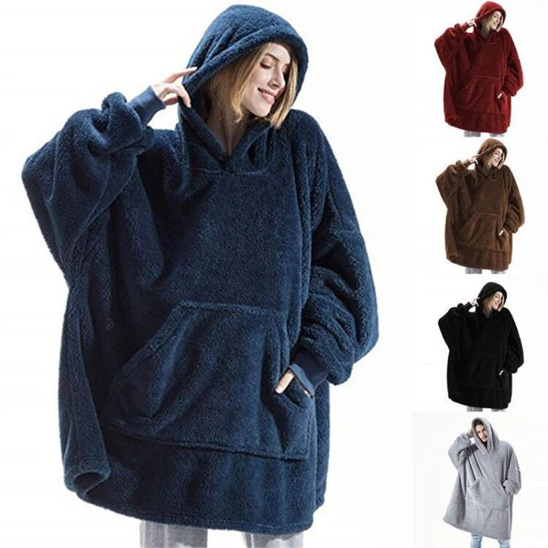 Sudadera manta unisex oversize con polar y bolsillo