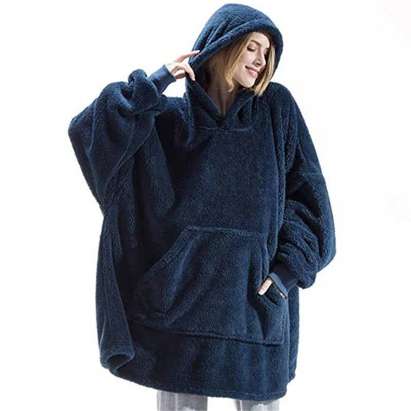 Sudadera manta unisex oversize con polar y bolsillo