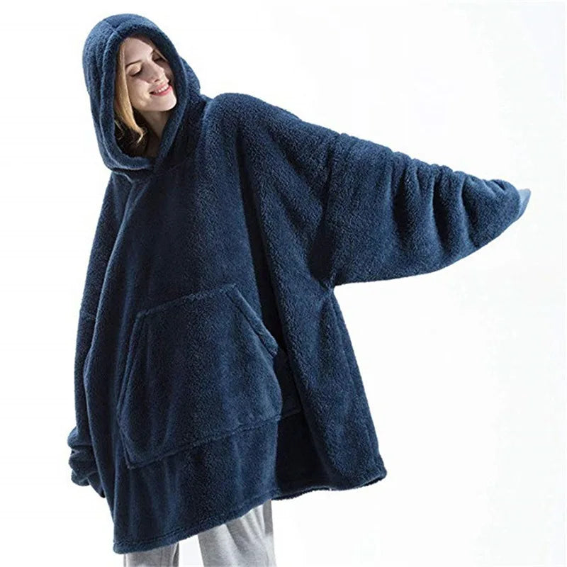 Sudadera manta unisex oversize con polar y bolsillo
