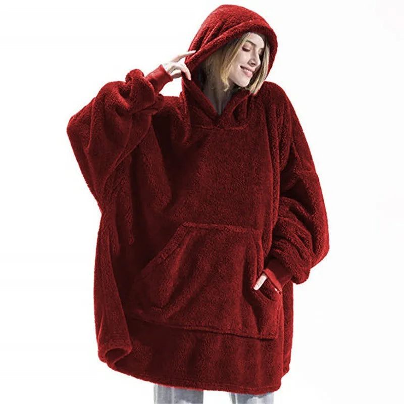 Sudadera manta unisex oversize con polar y bolsillo