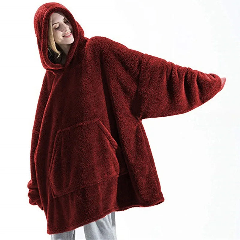 Sudadera manta unisex oversize con polar y bolsillo