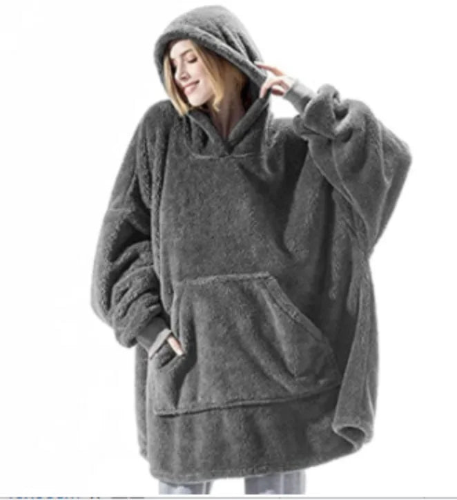 Sudadera manta unisex oversize con polar y bolsillo
