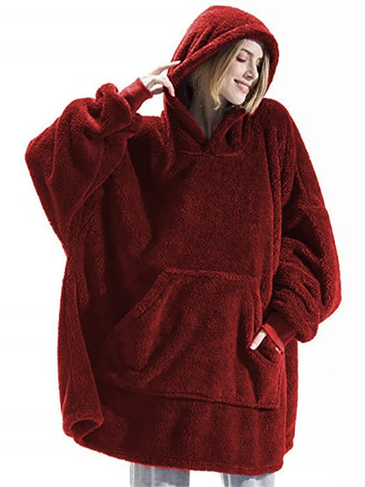Sudadera manta unisex oversize con polar y bolsillo