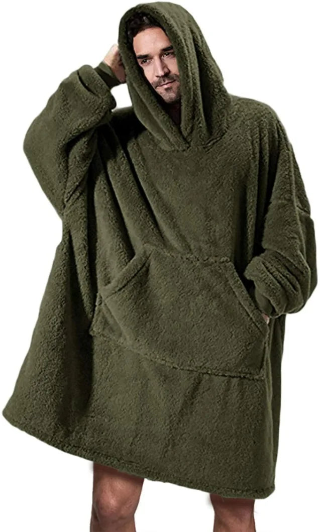Sudadera manta unisex oversize con polar y bolsillo